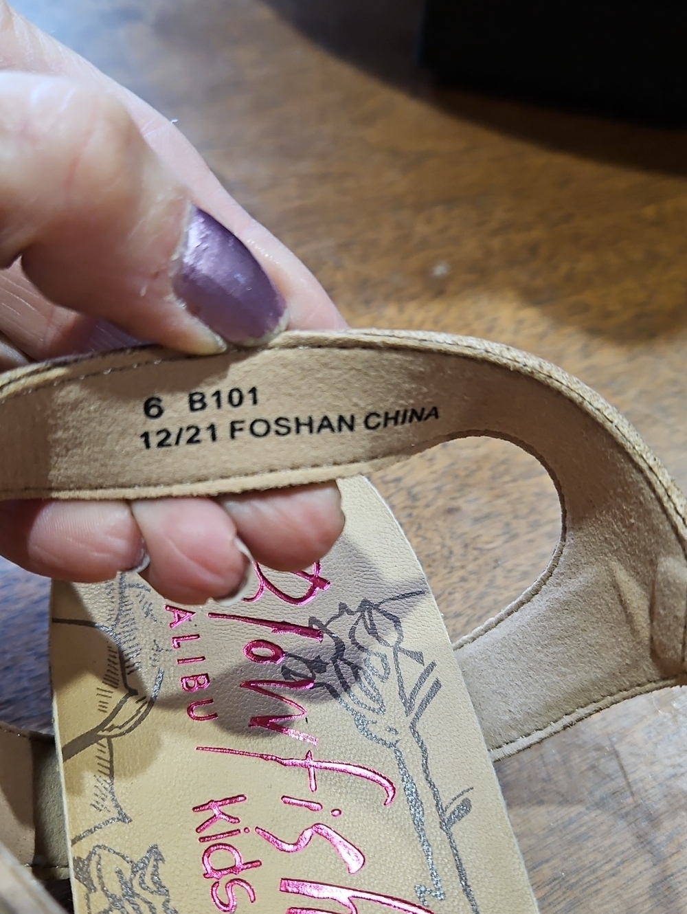 Girls' Tan Braided Ankle-Strap Sandals - Picture 12 of 13